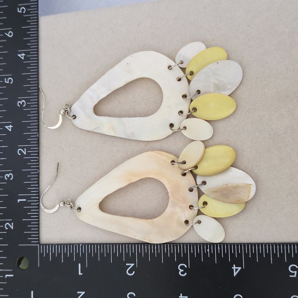Artisan Vintage Large Statement Shell Drop Earrin… - image 6